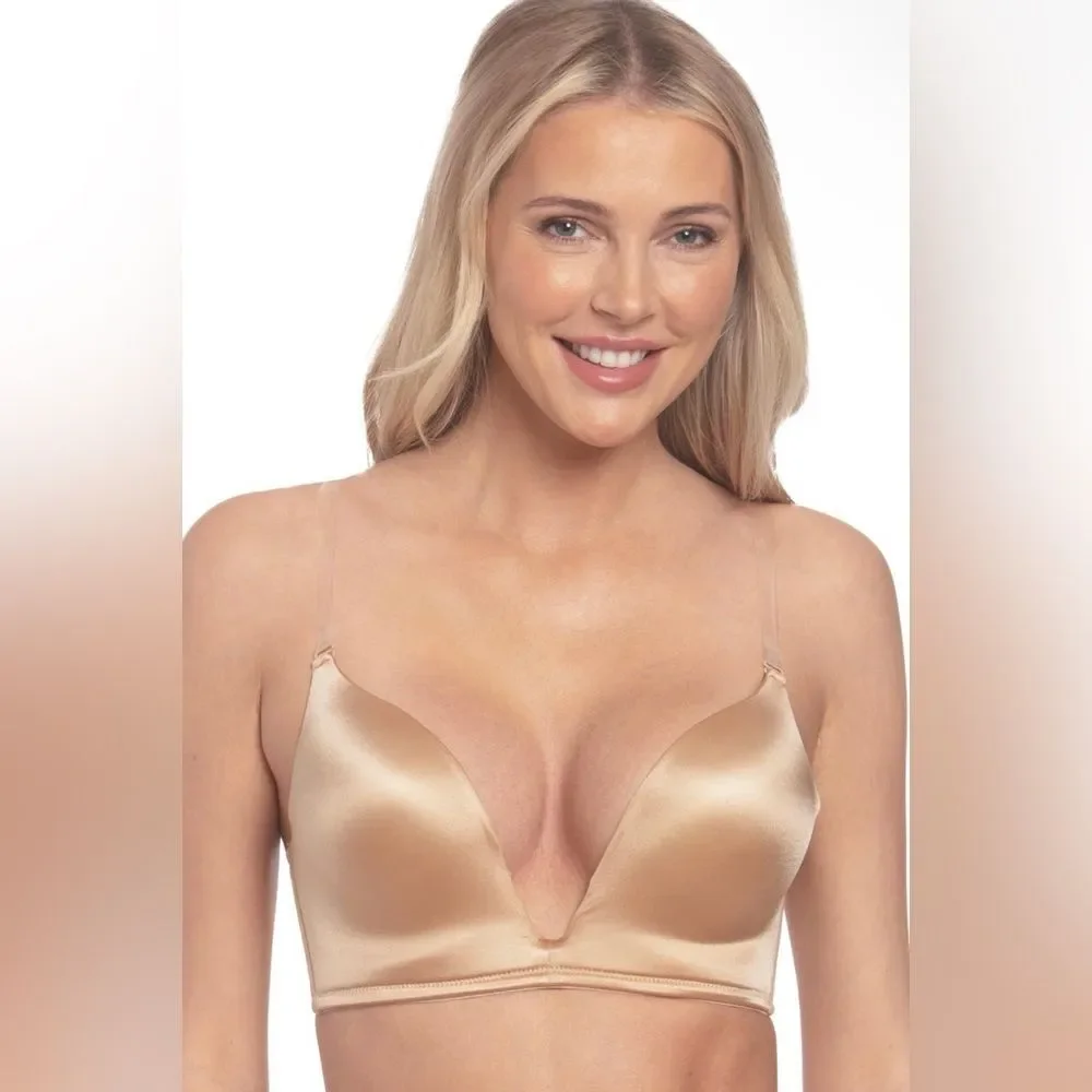 Dominique Women's Uma U-Plunge Convertible Strapless Mocha Bra 40C NWT